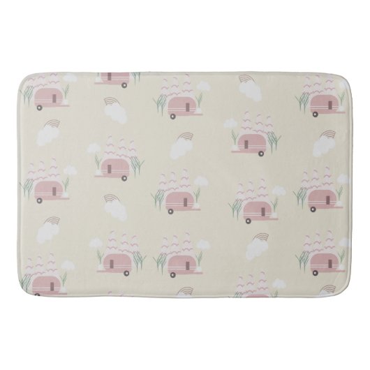 Pink Camper Earthy Pattern Badmat (Voorkant)