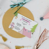 Pink Camping Invitation d'anniversaire