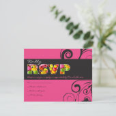 PINK CANDY Bat mitzvah - Carte de réponse (Debout devant)