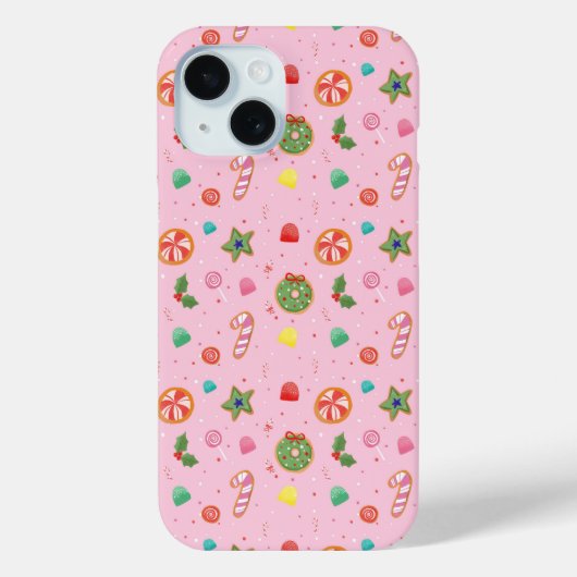 Pink Candy Christmas Phone Case (Achterkant)