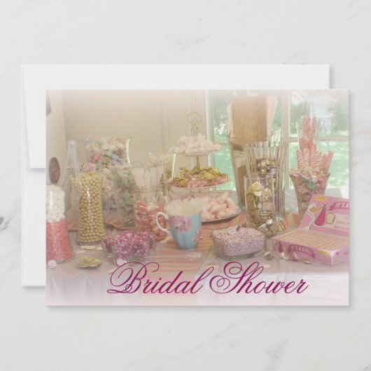 Pink Candy Display Photo Bridal Douche Invitation (Devant)