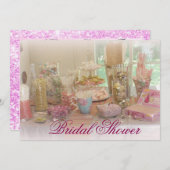 Pink Candy Display Photo Bridal Douche Invitation (Devant / Derrière)