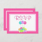 Pink Candy Stripes Bat mitzvah RSVP (Devant / Derrière)