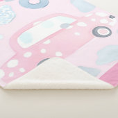 Pink car AI art  Sherpa Deken (3/4)