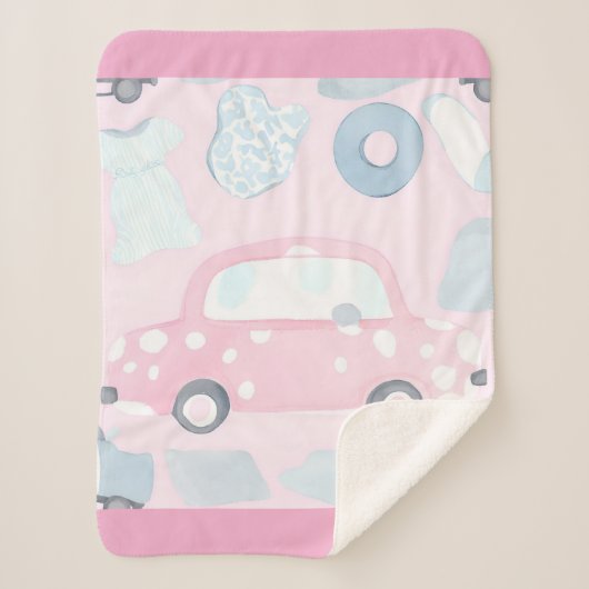 Pink car AI art  Sherpa Deken (Voorkant)