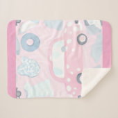 Pink car AI art  Sherpa Deken (Voorkant (horizontaal))