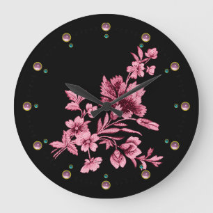 PINK CARNATION FLOWER BOUQUET, BLACK Floral Grote Klok