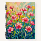 Pink Carnations Notebook Notitieboek (Voorkant)