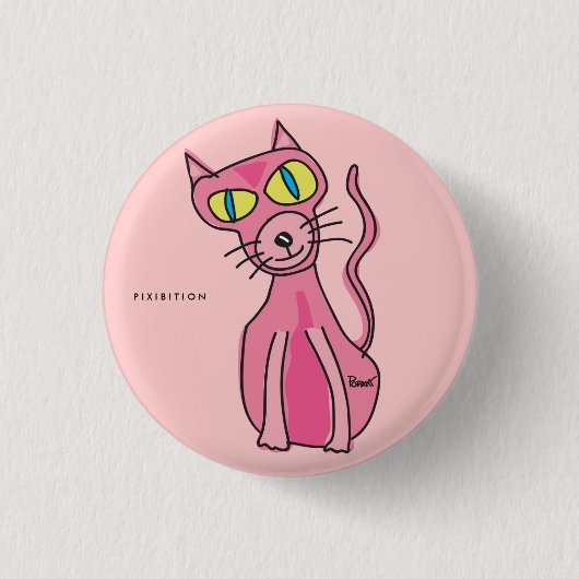Pink Cat Button (Voorkant)