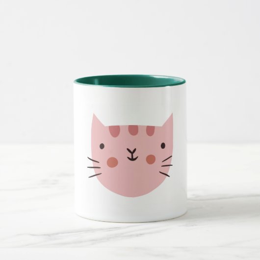 Pink Cat Cute Funny Mok (Midden)