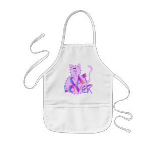 Pink Cat Lover Tshirts en geschenken Kinder Schort