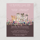 Pink Cat Sitting Service Flyer (Achterkant)