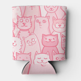 Pink Cats, Schattig naadloos patroon. Blikjeskoeler