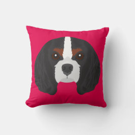 Pink Cavalier King Charles Spaniel Kussen