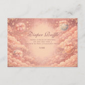 Pink Celestial Bows Clouds Diapper Raffle Informatiekaartje (Voorkant)