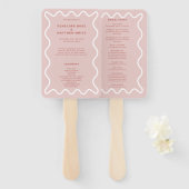 Pink Ceremony Program Hand Fan Handwaaier (Voorkant en achterkant)