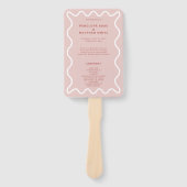 Pink Ceremony Program Hand Fan Handwaaier (Voorkant)