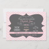 Pink Chalkboard Cake Premier Invitation (Devant)