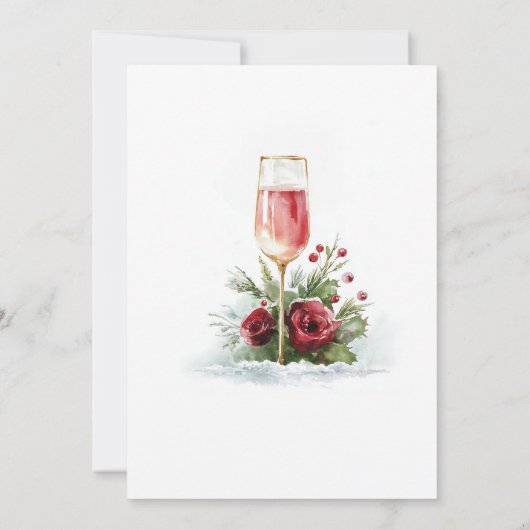 Pink Champagne Brunch and Bubbly Christmas Kaart (Achterkant)