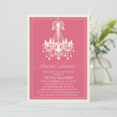 PINK CHANDELIER | BRIDAL SHOWER INVITATION KAART (Staand voorkant)