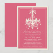 PINK CHANDELIER | BRIDAL SHOWER INVITATION KAART (Voorkant / Achterkant)