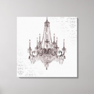 Pink Chandelier Canvas Afdruk