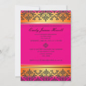 Pink chaud + Orange + Invitations photo Damas (Dos)