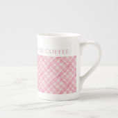 PINK CHECK QUILT Bone Chine Mug + Texte (Droite)
