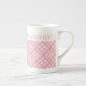PINK CHECK QUILT Bone Chine Mug + Texte / Blush (Droite)