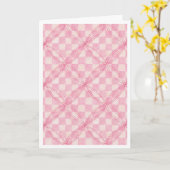 PINK CHECK QUILT Carte de voeux / Blanc (Fleur jaune)