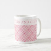 PINK CHECK QUILT Mug blanc + Texte / Blush (Devant droit)