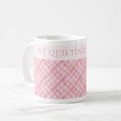 PINK CHECK QUILT Mug blanc + Texte / Blush (Devant gauche)