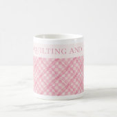 PINK CHECK QUILT Mug blanc + Texte / Blush (Centre)