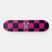 Pink Checker Girl Skull Skateboard (Horz)