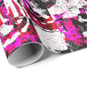 Pink Checker Graffiti Wrapping Paper Cadeaupapier (Rol Hoek)