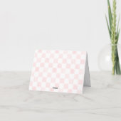 Pink Checkerboard Personalized Photo Bedankkaart (Achterkant)