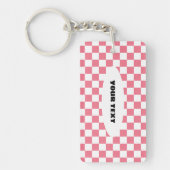 Pink Checks Sleutelhanger (Voorkant)