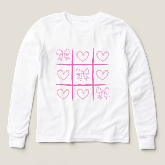 Pink Cheer Tic-Tac-Toe Valentine's Day Shirt  (Motif recto)