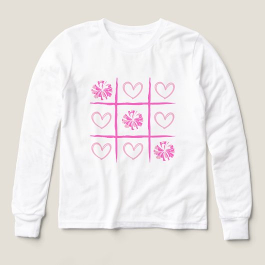 Pink Cheer Tic-Tac-Toe Valentine's Day Shirt (Motif recto)