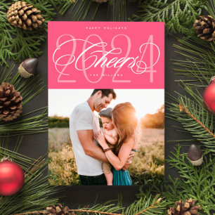 Pink Cheers to 2024 Noël Carte photo