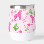 Pink Cheetah Preppy Monogram Arrière - plan rose (Gauche)