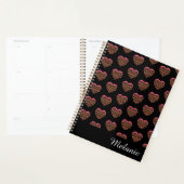 Pink Cheetah Print Hearts Nom Motif (Devant avec enveloppe)