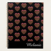 Pink Cheetah Print Hearts Nom Motif (Devant)