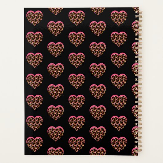 Pink Cheetah Print Hearts Nom Motif (Dos)