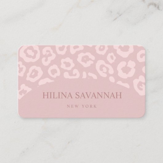 Pink Cheetah Skin Visitekaartje (Voorkant)
