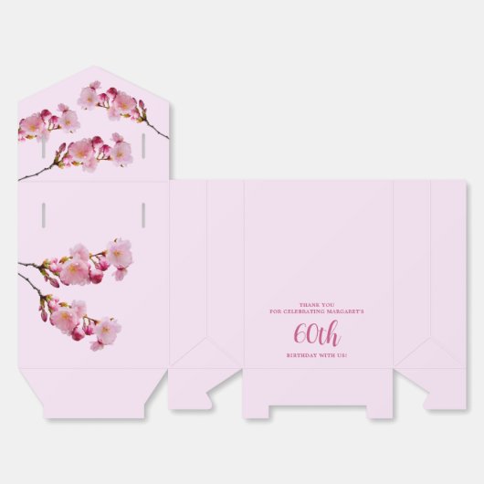 Pink Cherry Blossom Bedankt Verjaardagsviering Bedankdoosjes (Ongevouwen)