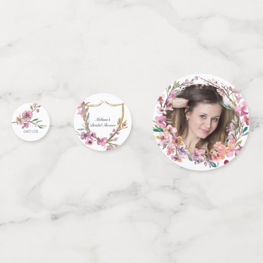 Pink Cherry Blossom Bloemen Bruiloft Confetti (Voorkanten)