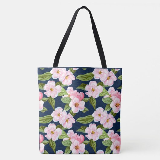 Pink Cherry Blossom Canvas tas (Voorkant)