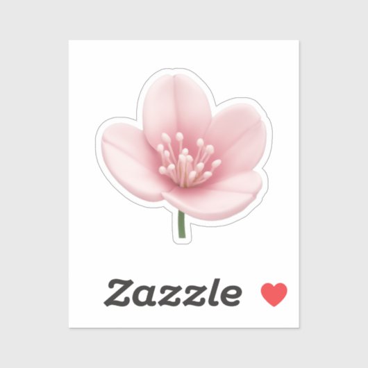 Pink Cherry Blossom Emoji Art Sticker (Vel)
