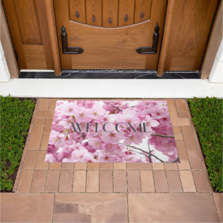 Pink Cherry Blossom Floral Sakura Deurmat